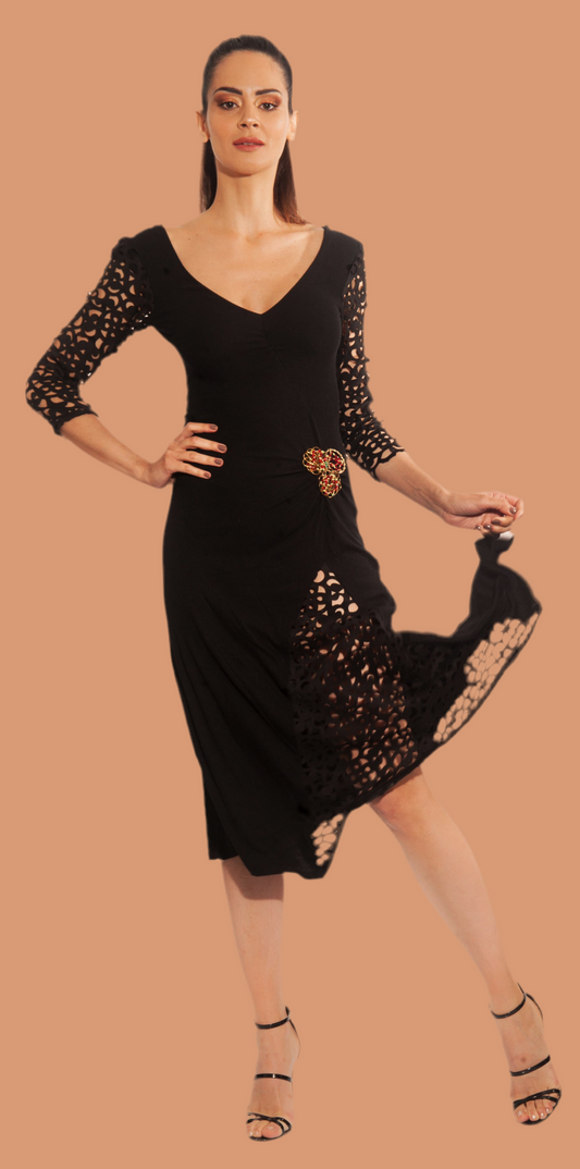 Black Long dress Laser