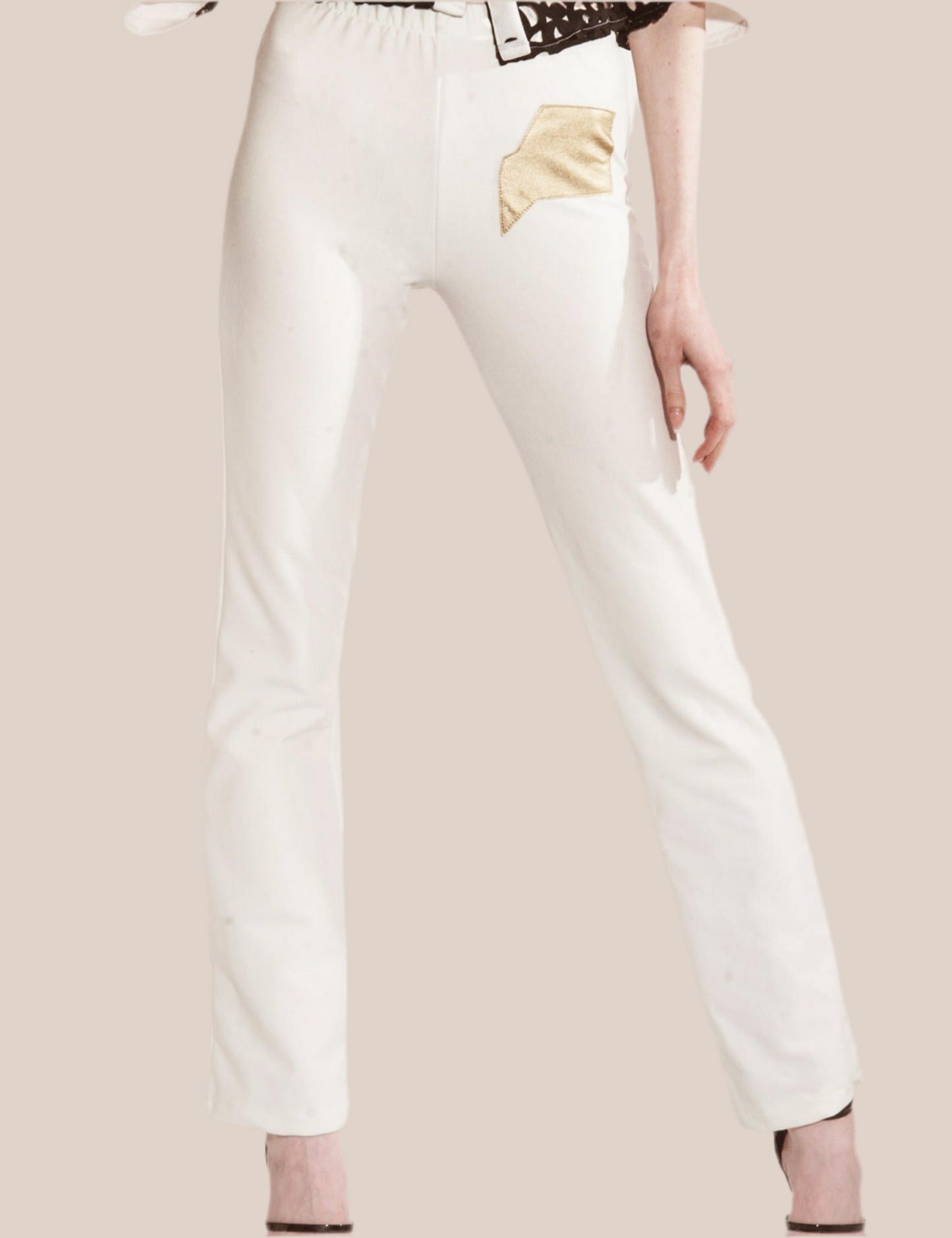 White Pants and Gilet with Gold trimings and Symbols