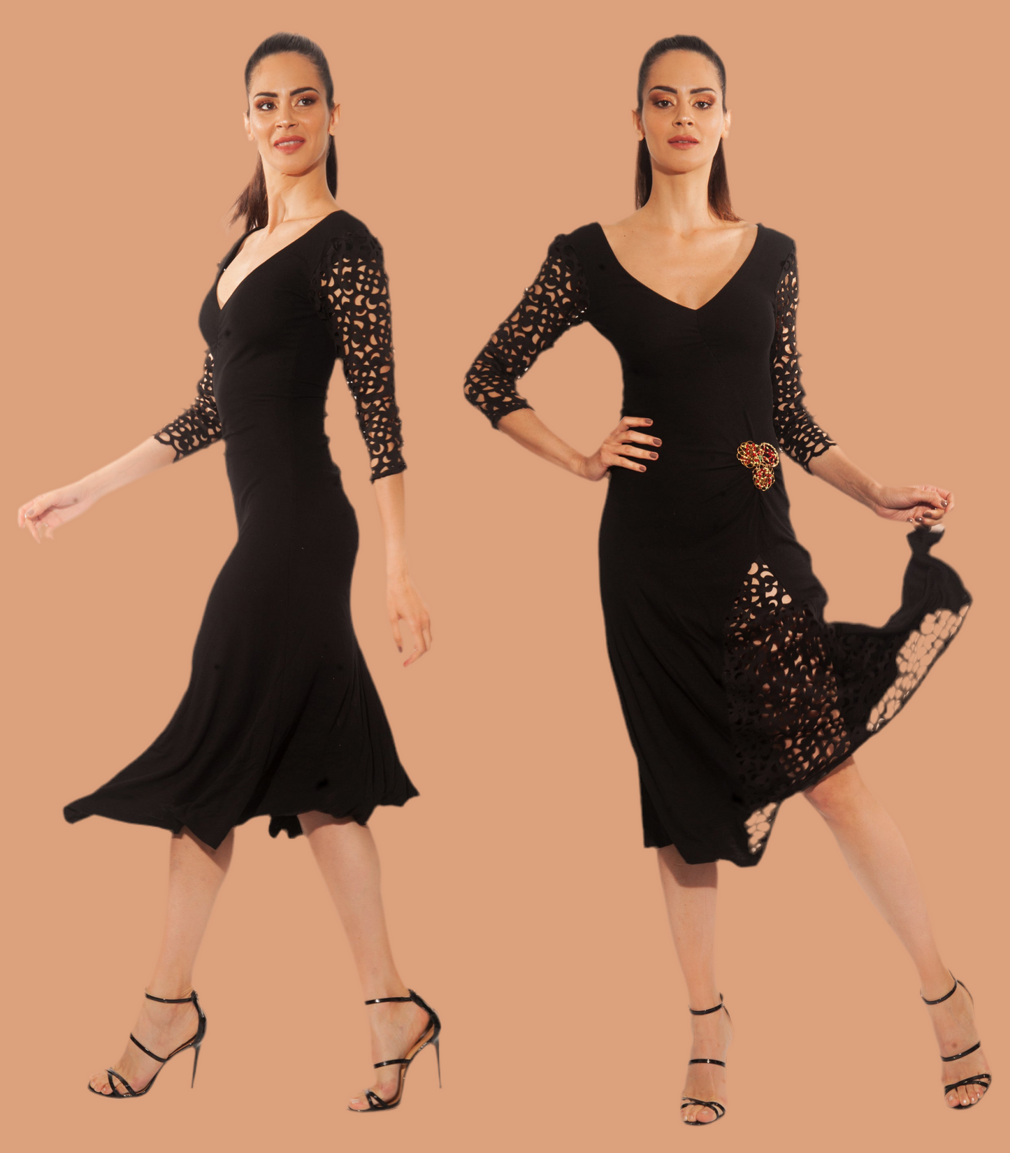 Black Long dress Laser