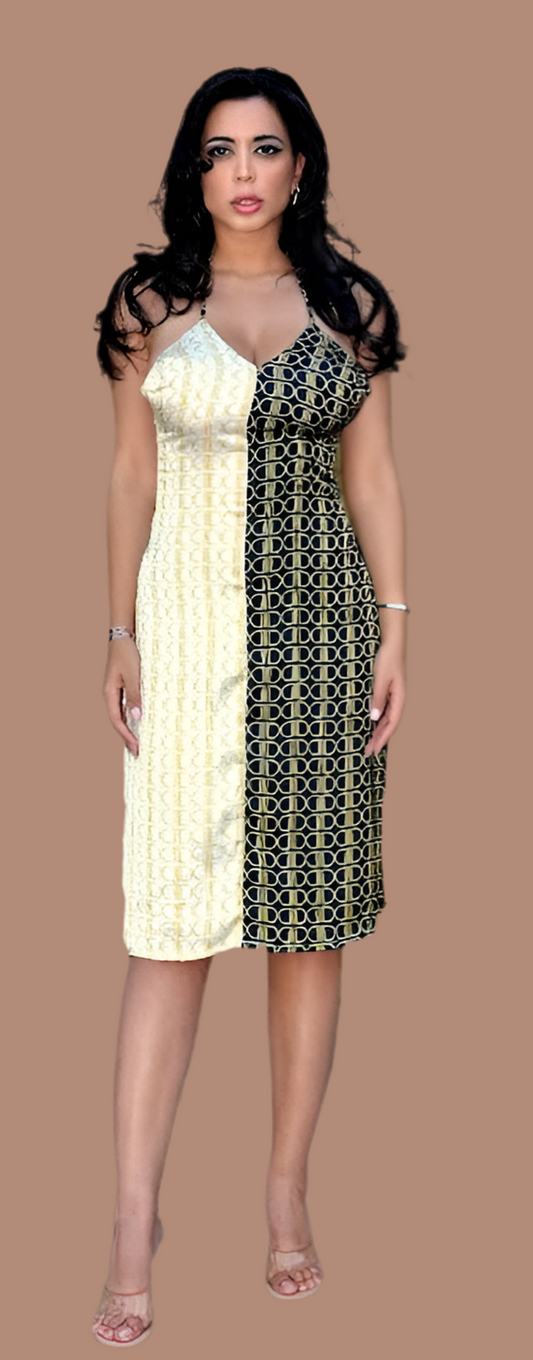 Elegant Silk Logo  Maxi Dress | Summer Fashion
