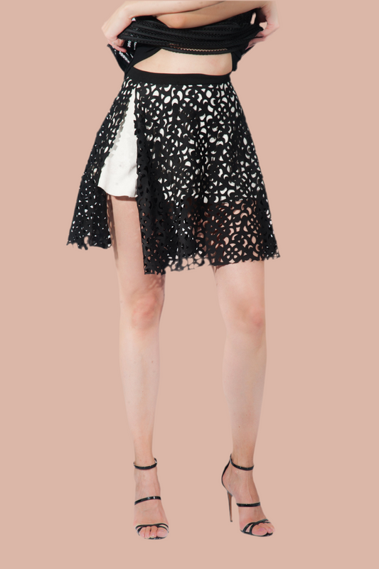 Black Short Transparent Skirt