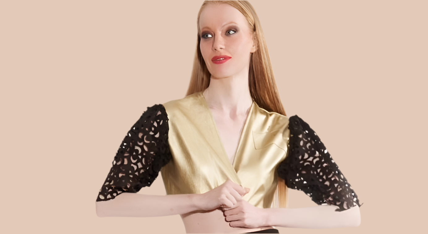 Milano Chic Cut-Out Sleeve Top and Flared Skirt Ensemble