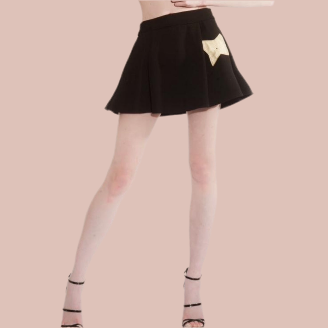 Milano Chic Cut-Out Sleeve Top and Flared Skirt Ensemble