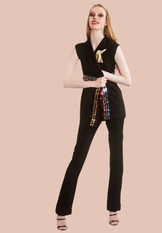 Glamorous Stardust Noir Sequin Ensemble Outfit