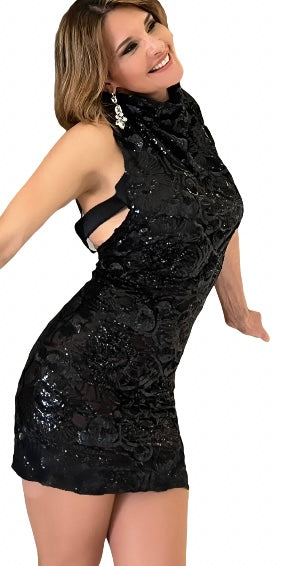 Black  Dress  in stones - dieppacouture