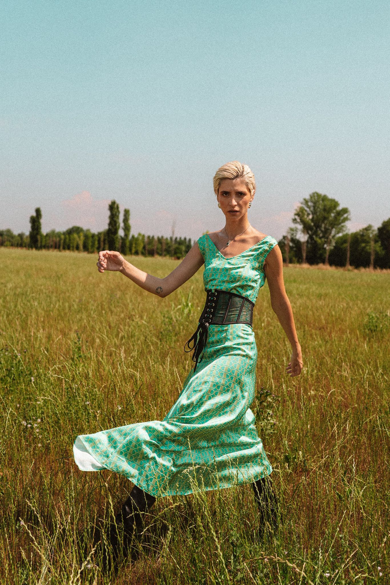 Green Logo Dress
