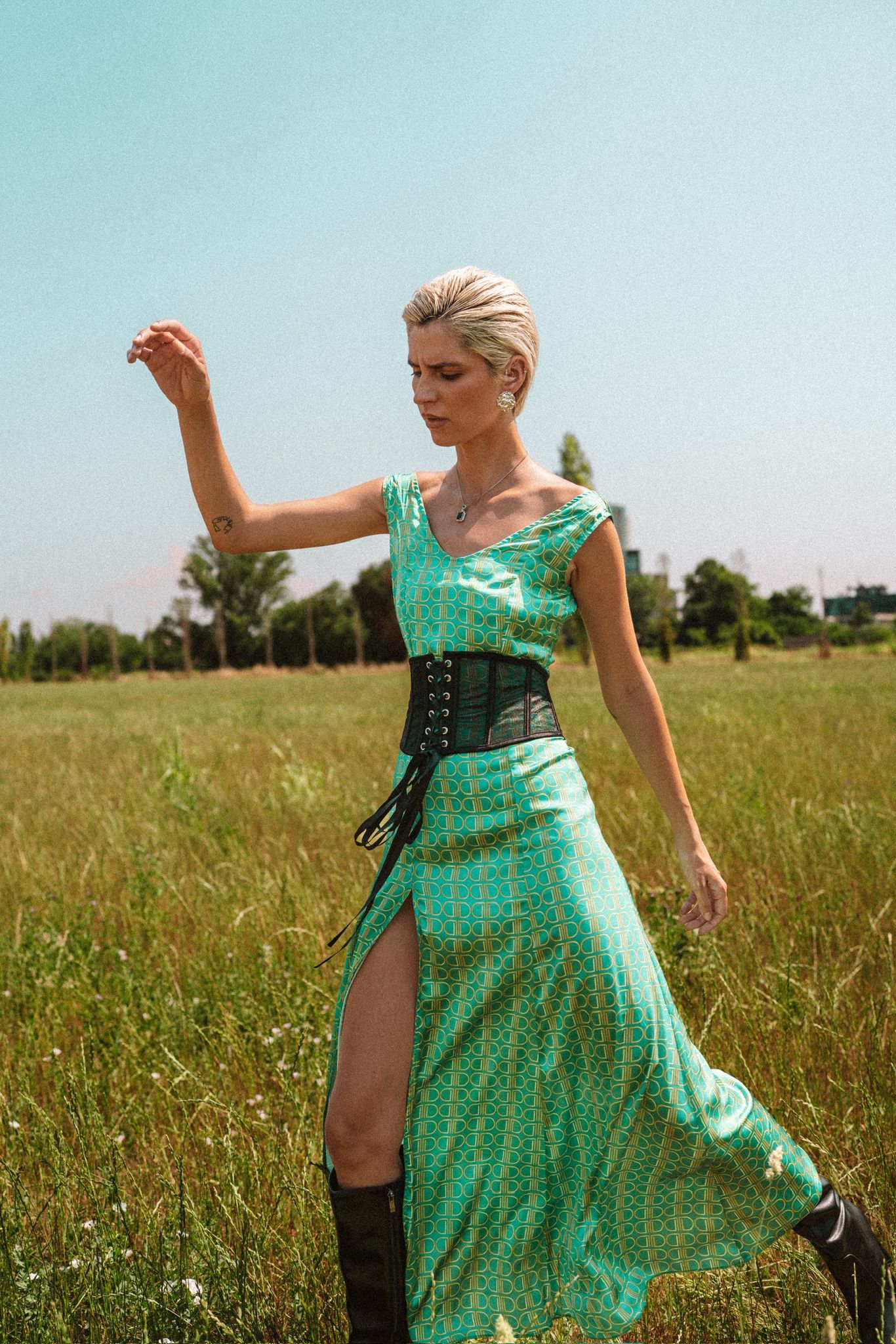 Green Logo Dress