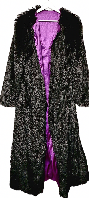 Eco Pelle Coat black with Velvet Silk - dieppacouture