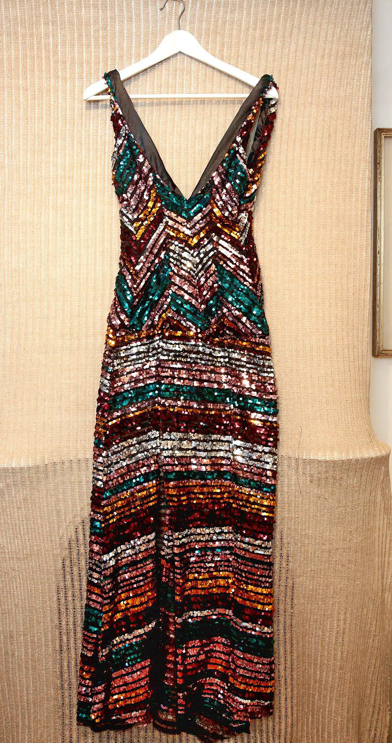 Dress in Palettes MulticolorColour perlage long dress - dieppacouture