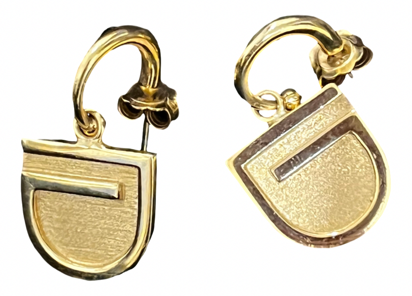 Gold Plated Logo Earrings - dieppacouture