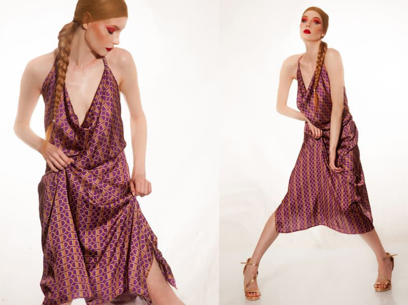 Artistic Purple Patterned Dress