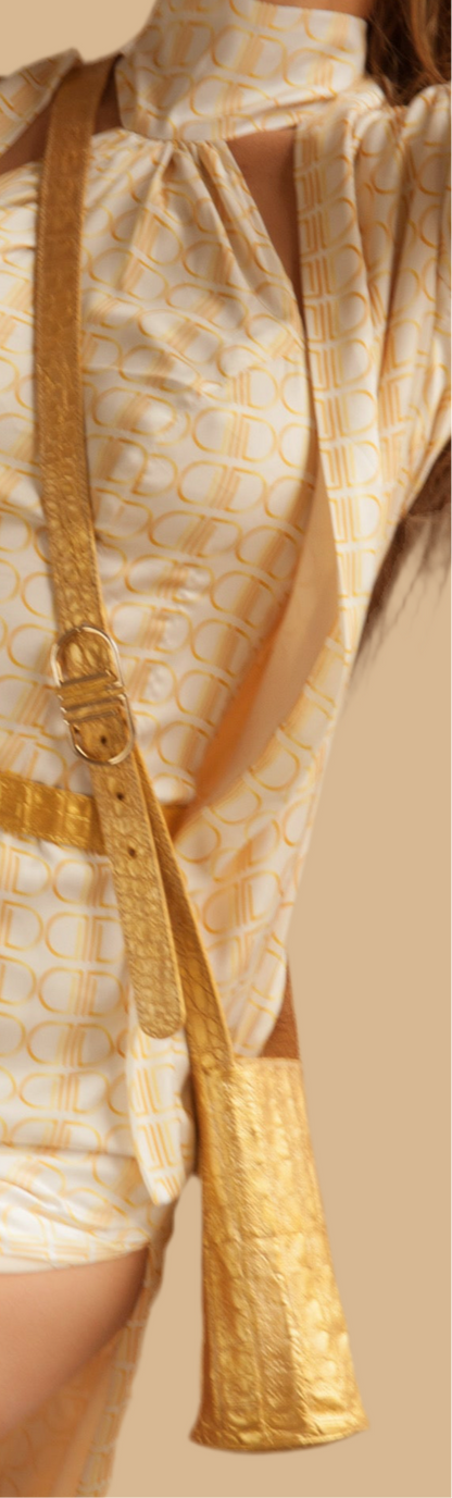 Luxury crocodile texture leather bag
