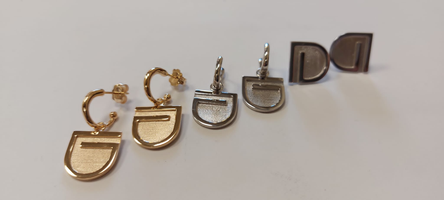 Gold Plated Logo Earrings - dieppacouture