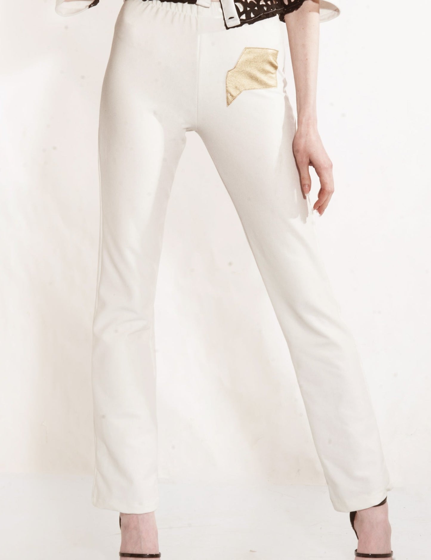 White Pants and Gilet with Gold trimings and Symbols