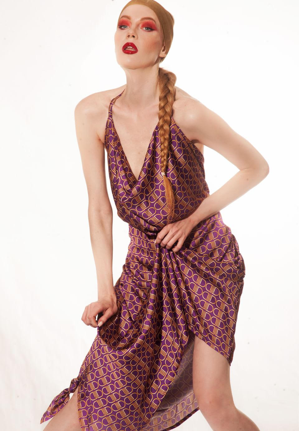 Artistic Purple Patterned Dress