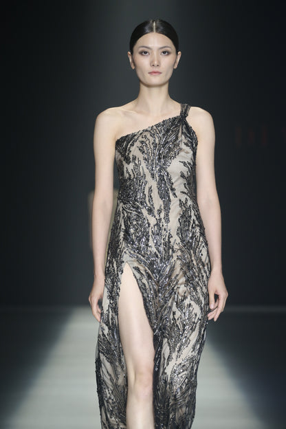 Dress one shoulder Pizzo - dieppacouture