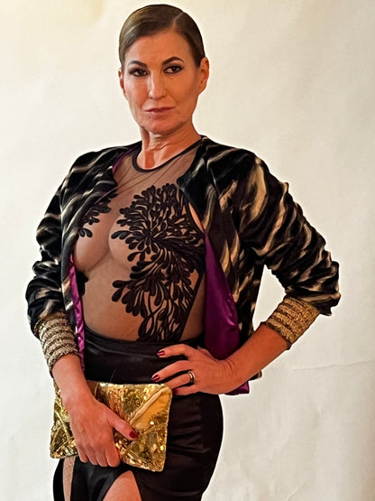 Violet of Eco Pelle Crop Jacket - dieppacouture