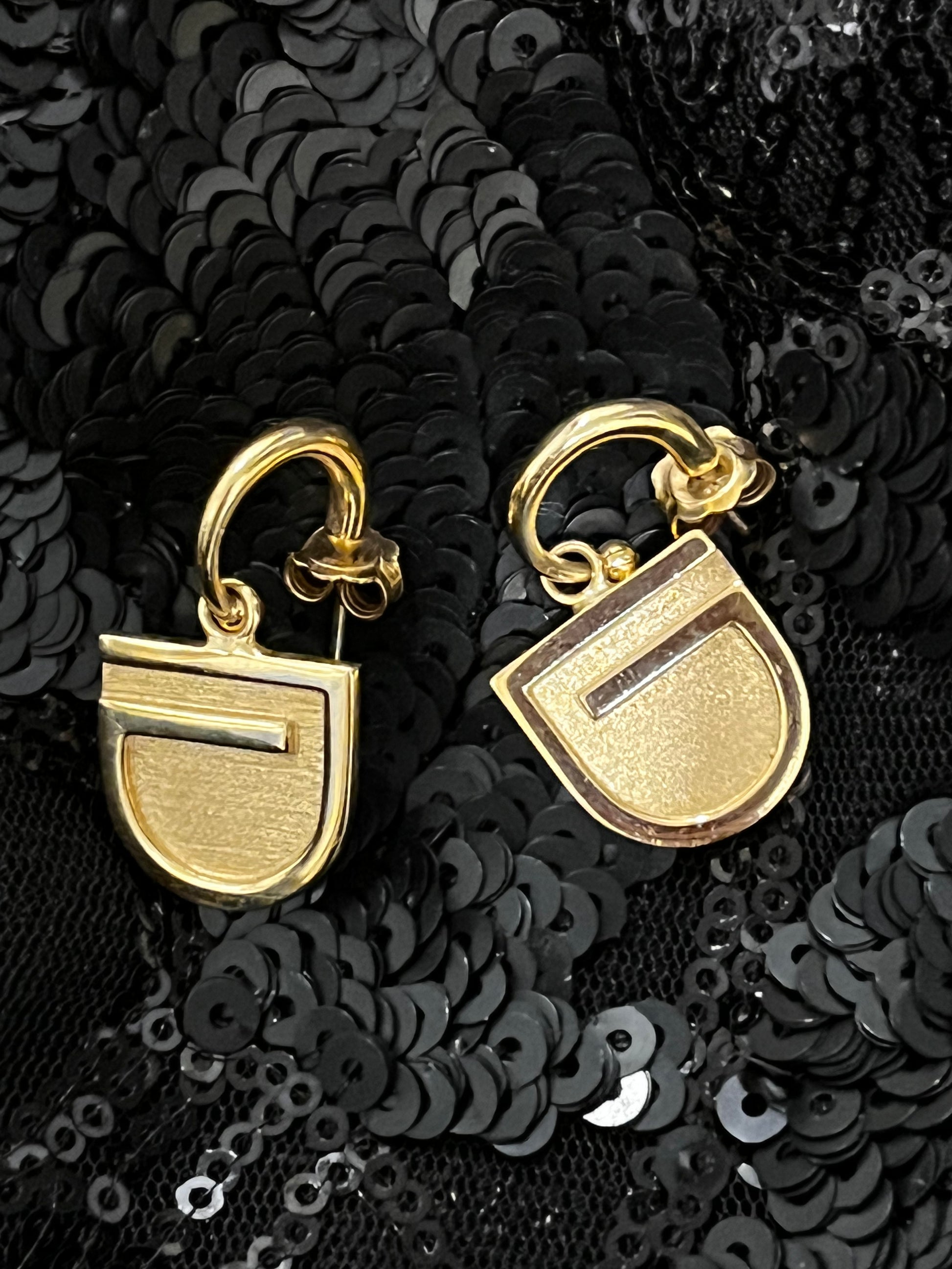 Gold Plated Logo Earrings - dieppacouture