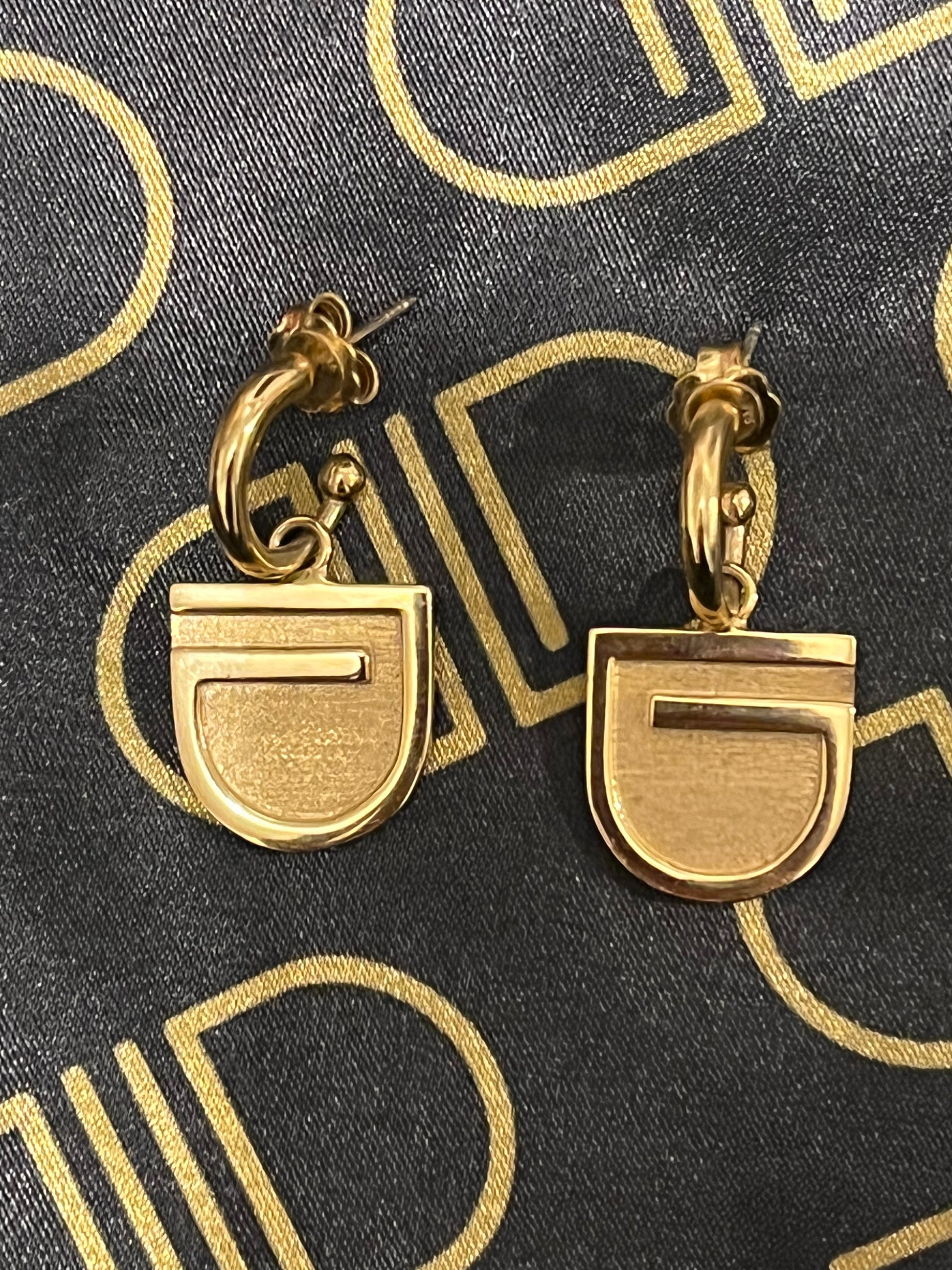 Gold Plated Logo Earrings - dieppacouture