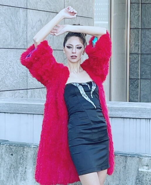 Kimono giapponese Rosso EcoPellicia - dieppacouture