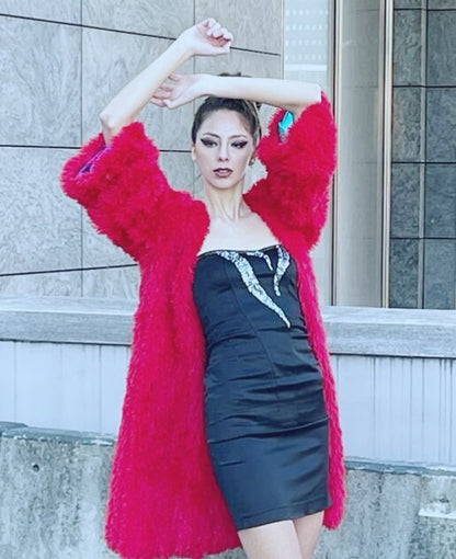 Kimono giapponese Rosso EcoPellicia - dieppacouture